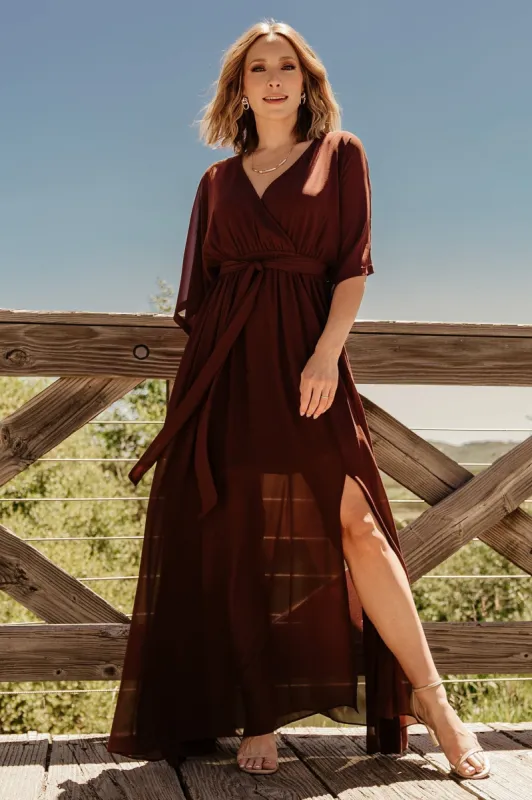 Kia Kimono Maxi Dress | Mahogany sold by Baltic Born