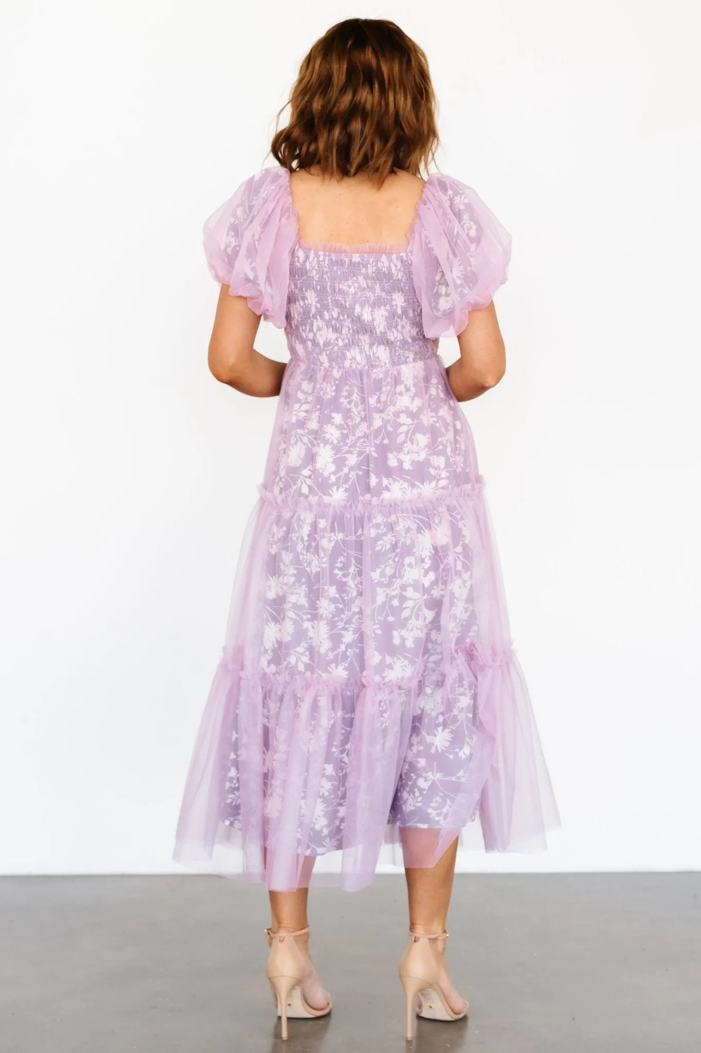 Doria Tulle Floral Maxi Dress | Pale Orchid sold by Baltic Born product image thumbnail 5