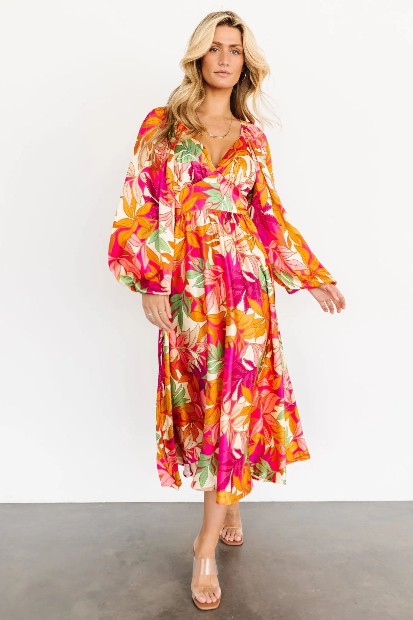 Sabrina Satin Dress | Multi Print sold by Baltic Born product image thumbnail 4