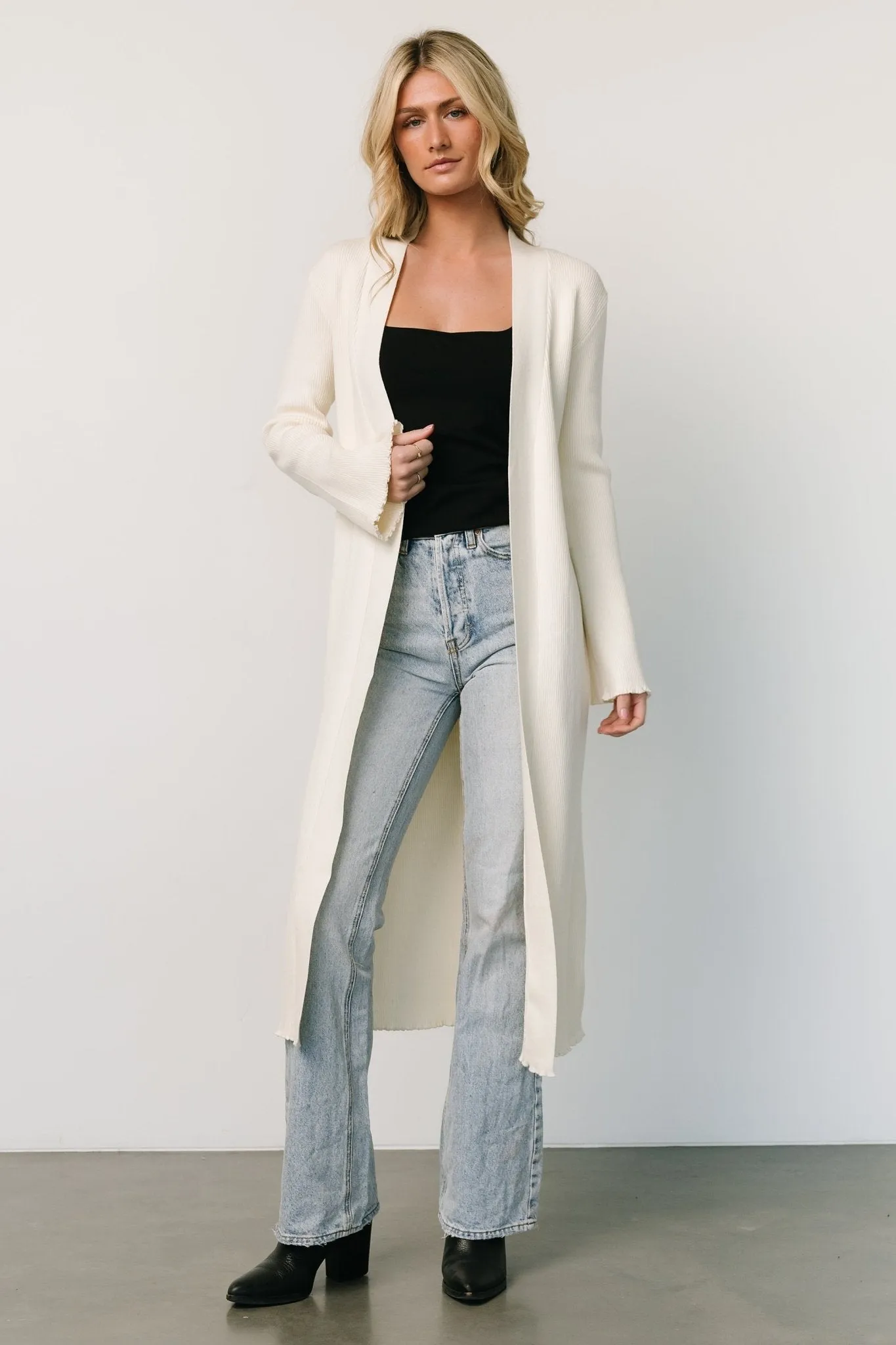 Lauren Ribbed Cardigan | Ivory sold by Baltic Born