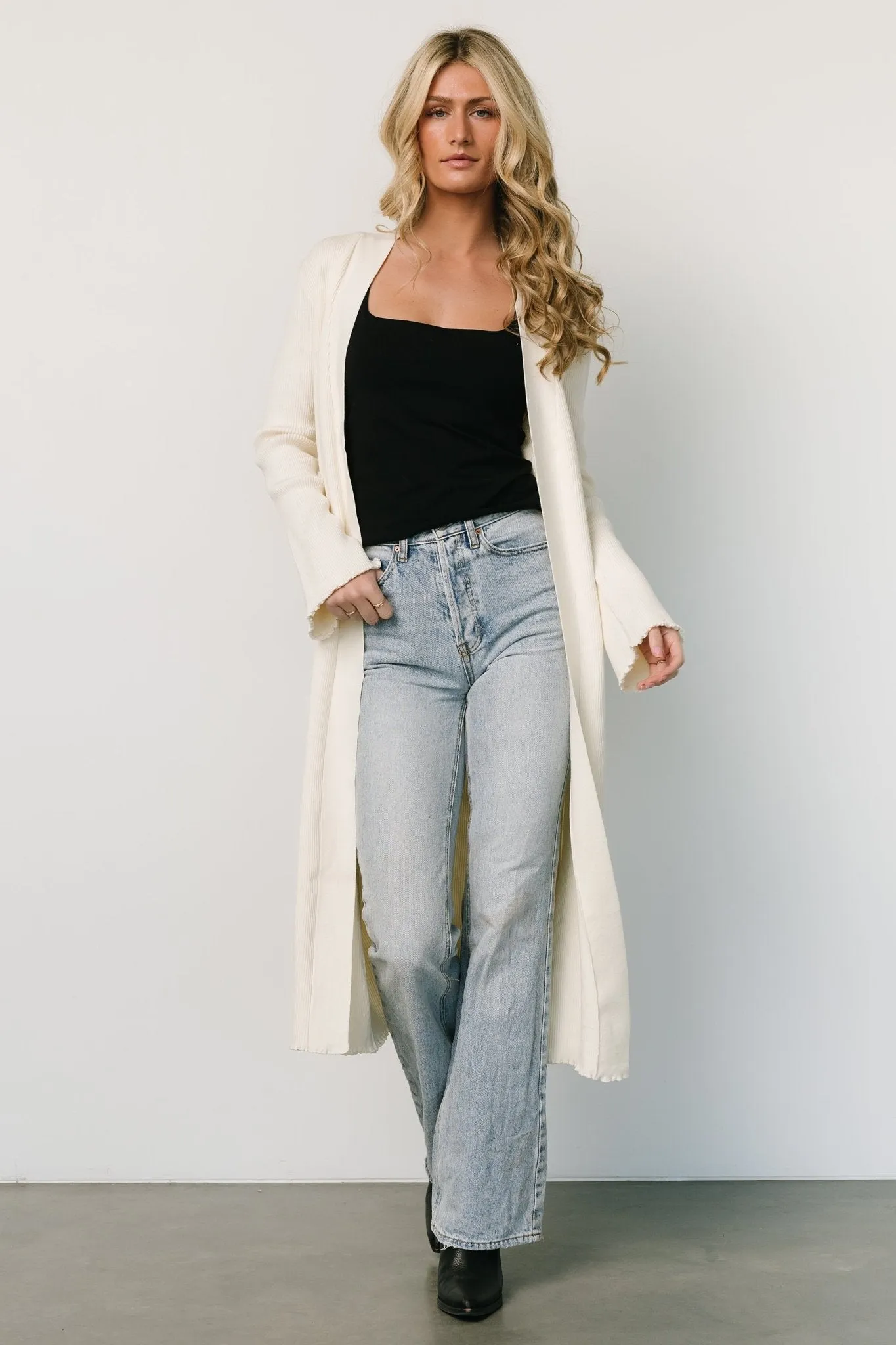 Lauren Ribbed Cardigan | Ivory sold by Baltic Born product image thumbnail 5