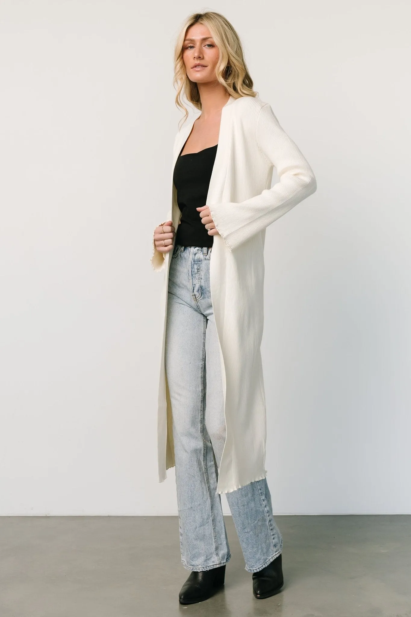 Lauren Ribbed Cardigan | Ivory sold by Baltic Born product image thumbnail 3