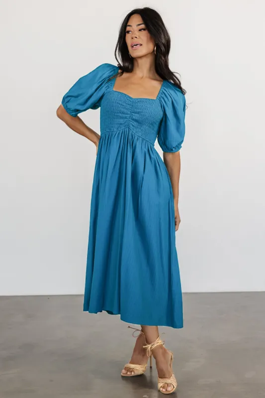 Stefania Midi Dress | Mediterranean Blue sold by Baltic Born