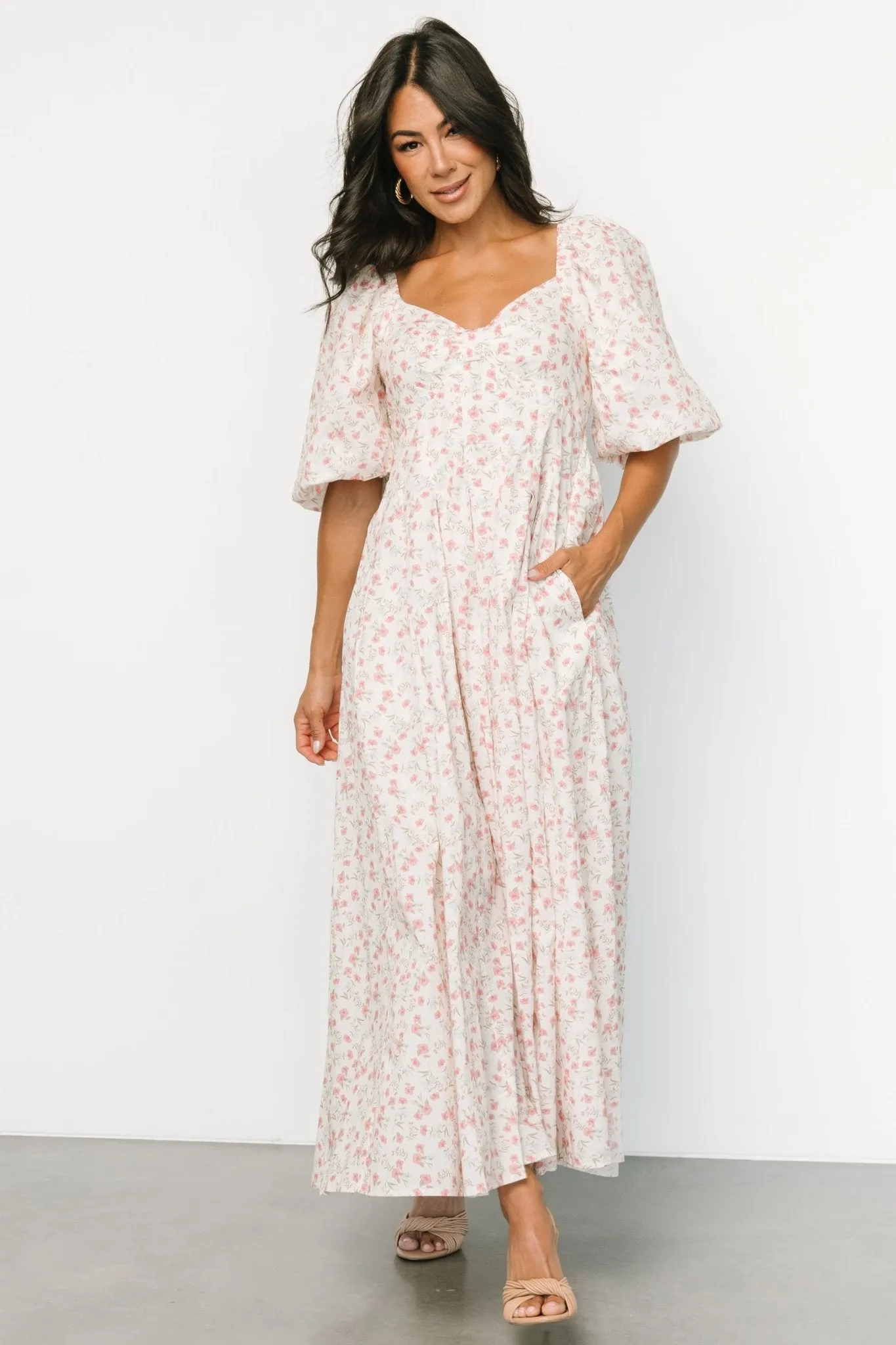 Marguerite Maxi Dress | Cream Floral sold by Baltic Born