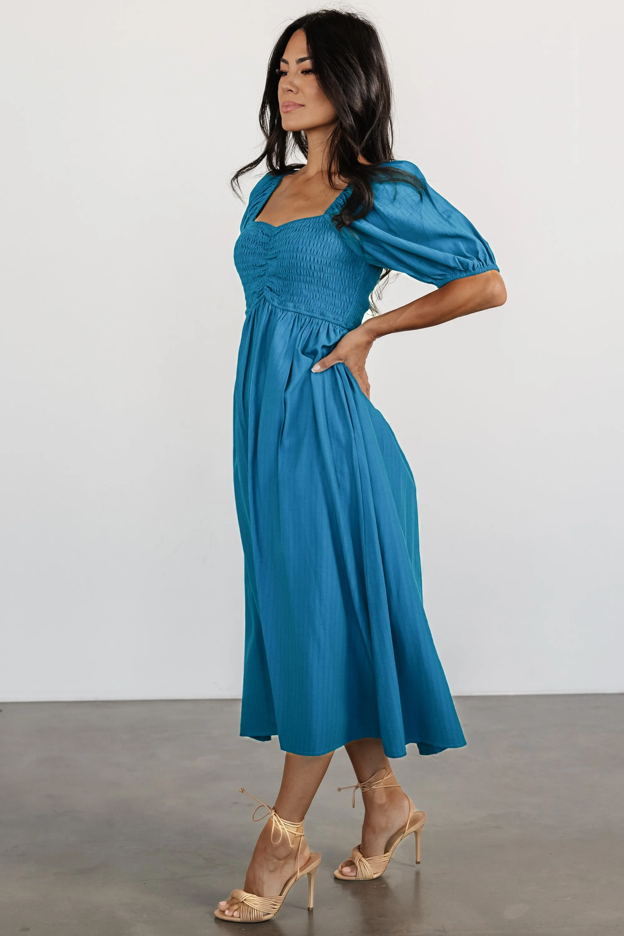 Stefania Midi Dress | Mediterranean Blue sold by Baltic Born product image thumbnail 3