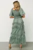 Magdalena Tulle Maxi Dress | Eucalyptus sold by Baltic Born