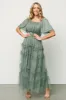 Magdalena Tulle Maxi Dress | Eucalyptus sold by Baltic Born