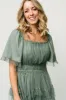 Magdalena Tulle Maxi Dress | Eucalyptus sold by Baltic Born