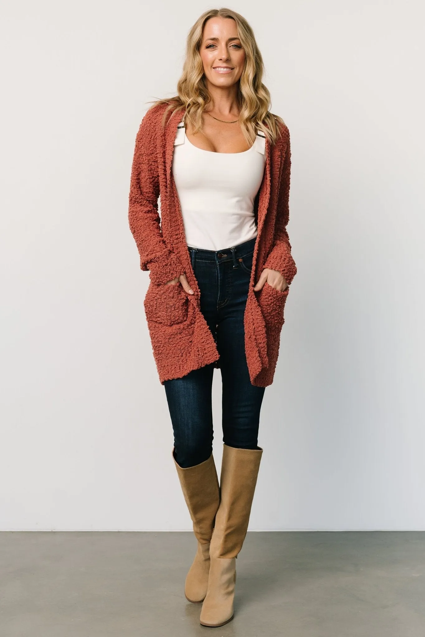 Oxford Pocket Cardigan | Rust sold by Baltic Born