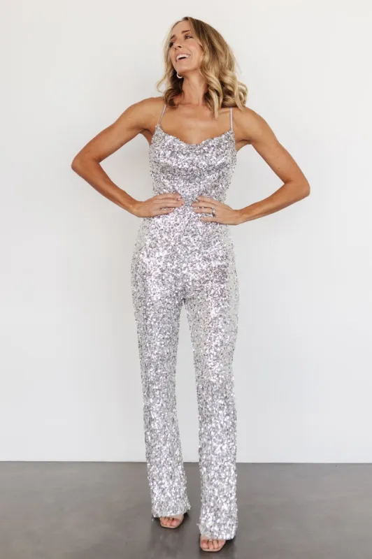 Sparkler Sequin Jumpsuit | Silver sold by Baltic Born