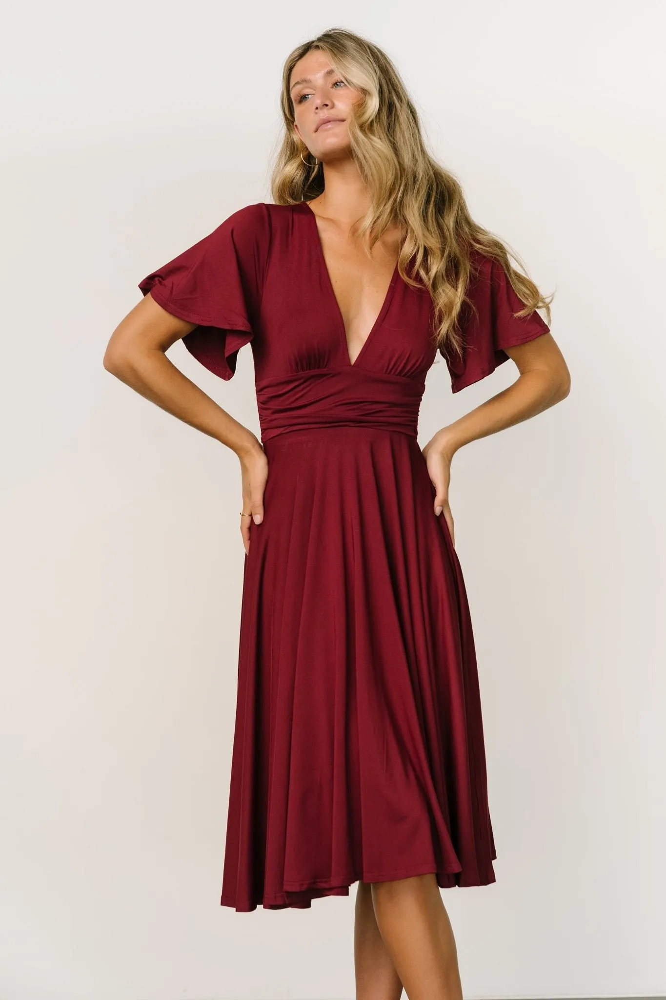 Janette Midi Dress | Wine sold by Baltic Born product image thumbnail 5