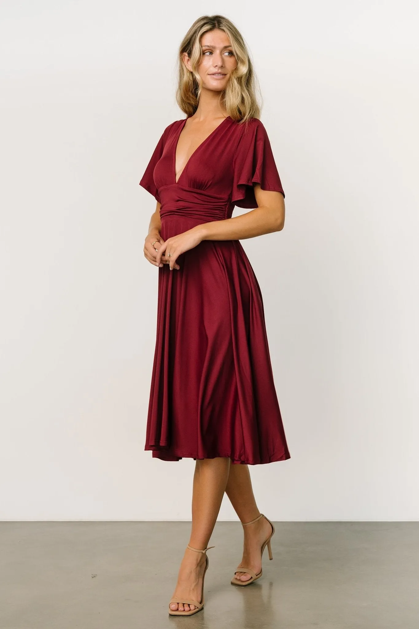 Janette Midi Dress | Wine sold by Baltic Born product image thumbnail 3