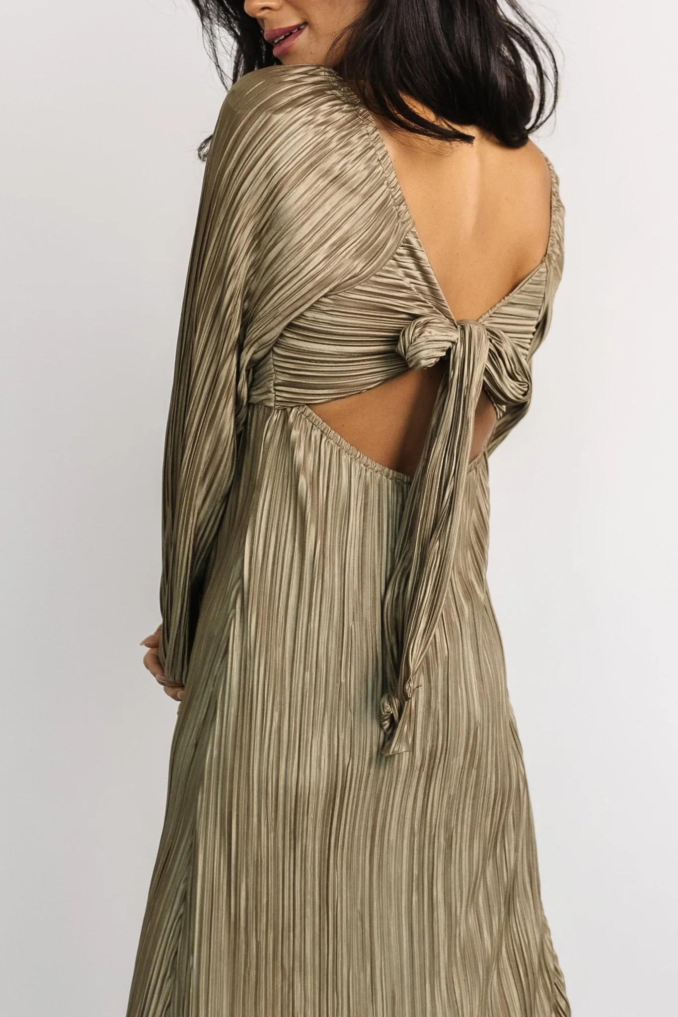 Amani Pleated Midi Dress | Olive sold by Baltic Born product image thumbnail 2