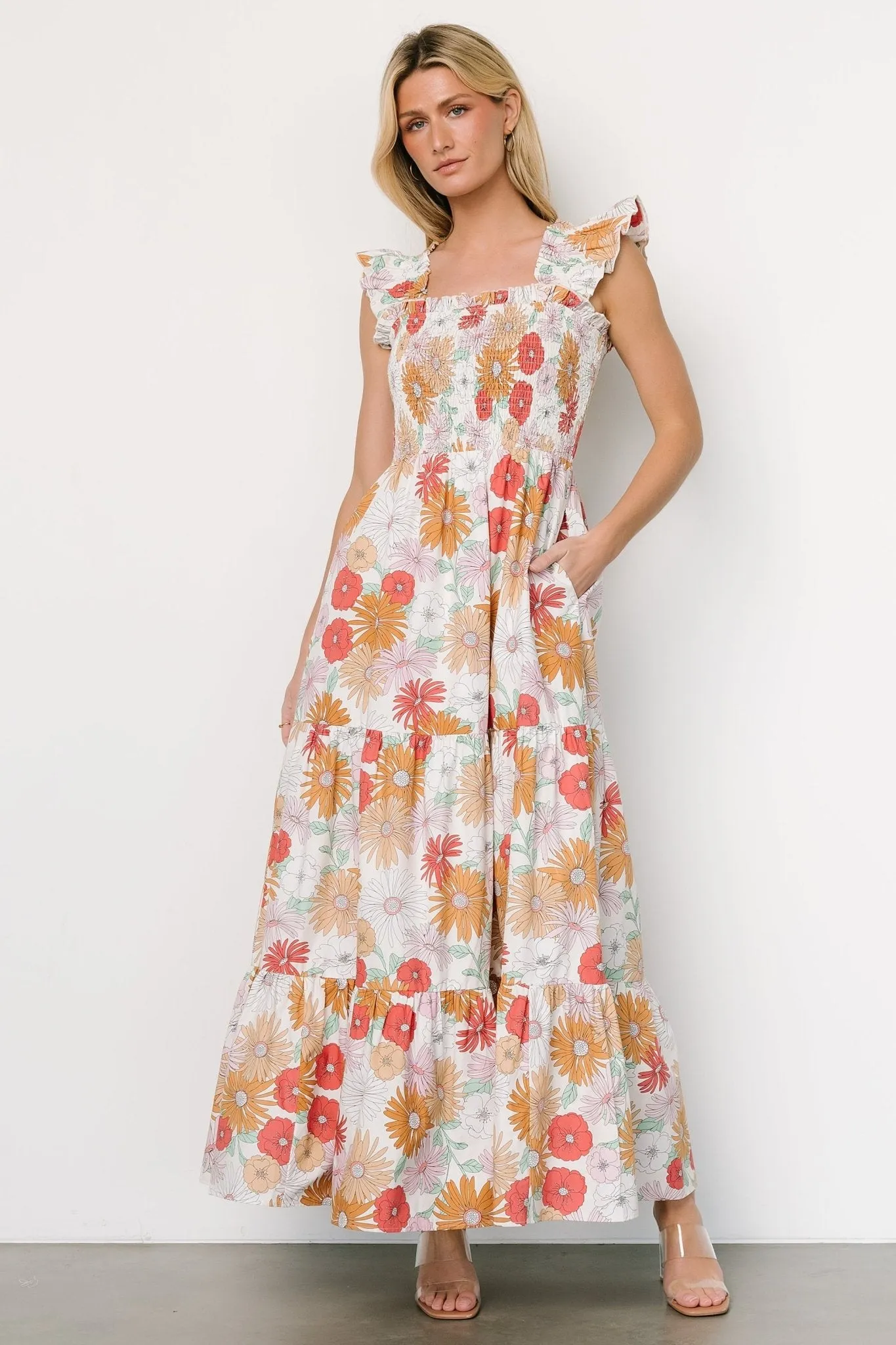 Adela Maxi Dress | Cream Multi Floral sold by Baltic Born