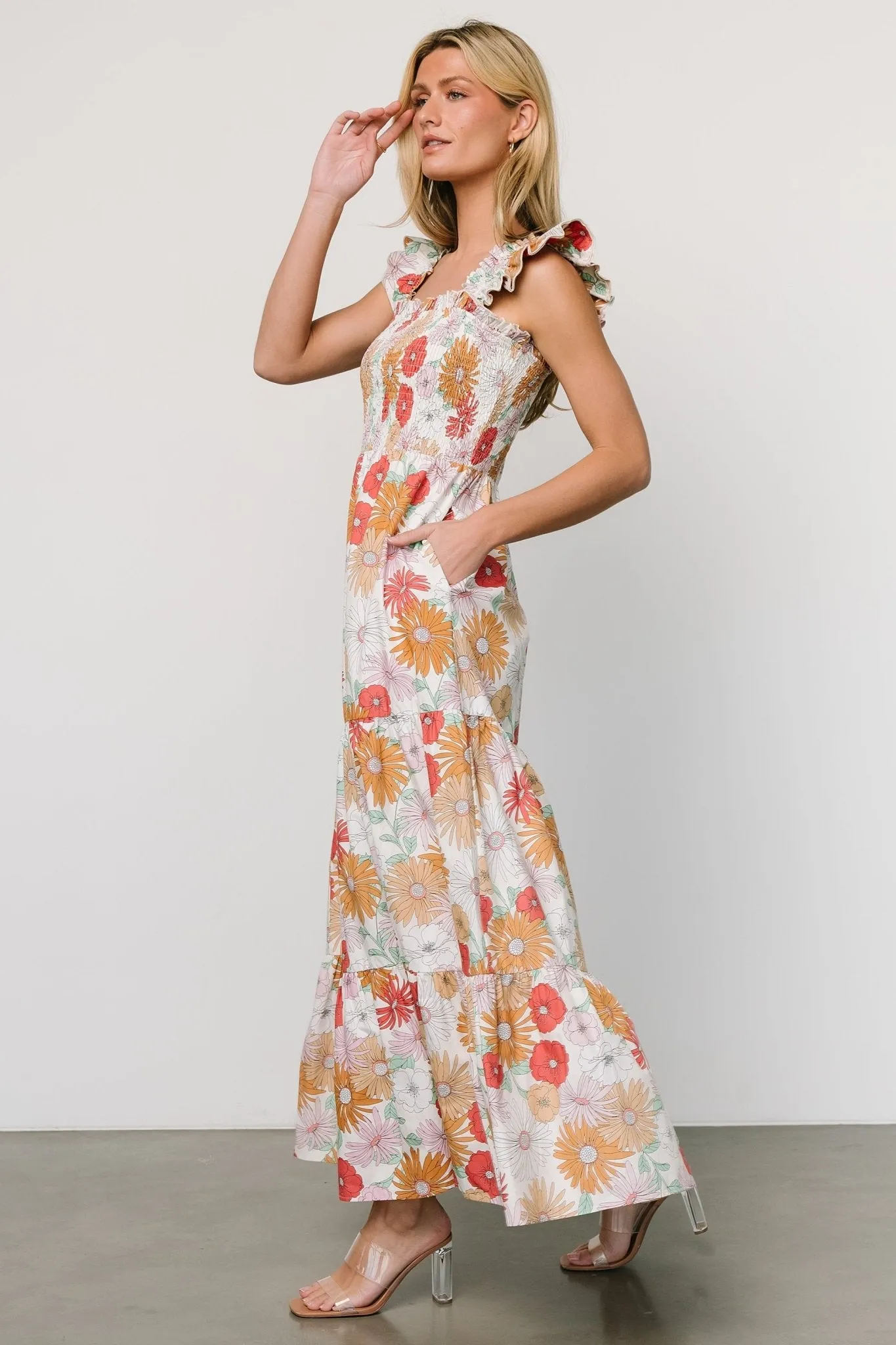 Adela Maxi Dress | Cream Multi Floral sold by Baltic Born product image thumbnail 3