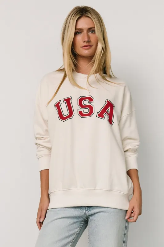 USA Oversized Sweatshirt | Ivory sold by Baltic Born