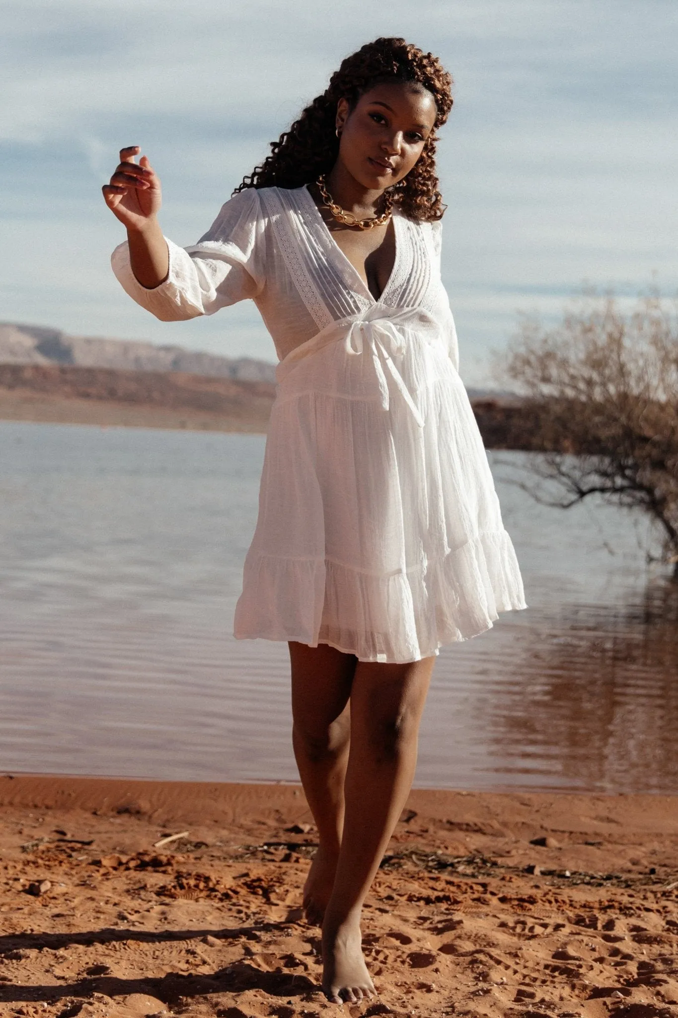 Amelia Boho Mini Dress | Off White sold by Baltic Born