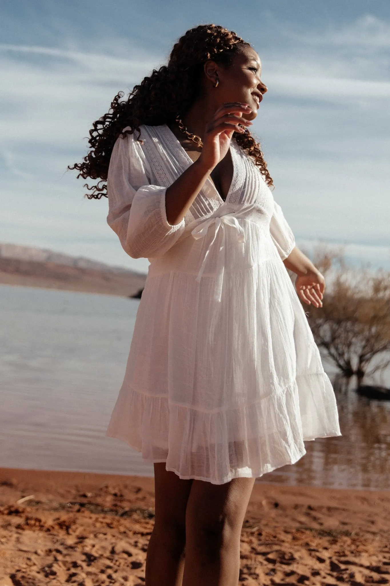 Amelia Boho Mini Dress | Off White sold by Baltic Born product image thumbnail 3