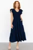 Afton Smocked Tiered Dress | Navy sold by Baltic Born