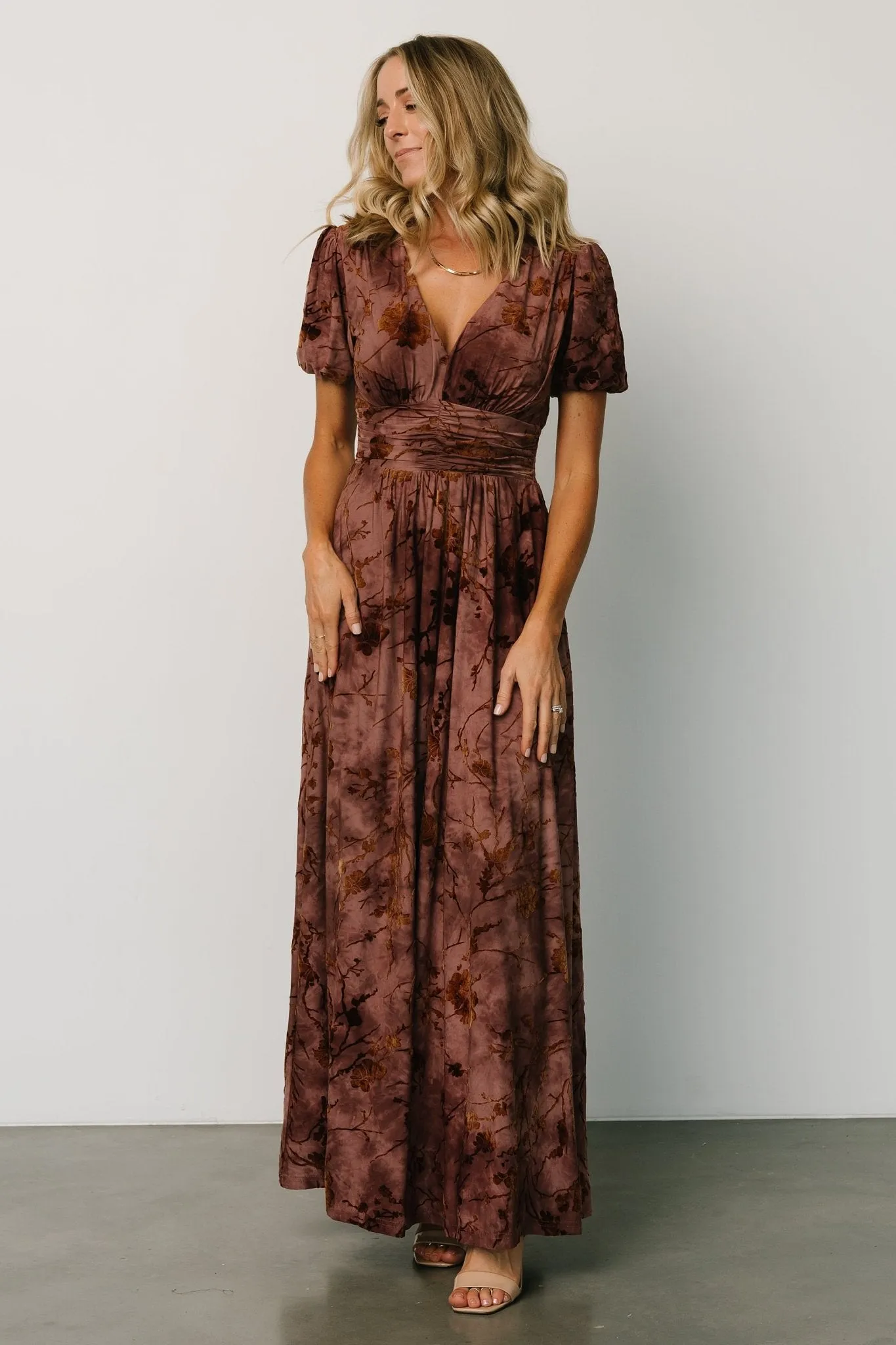 Leslie Velvet Maxi Dress | Dusty Clove sold by Baltic Born product image thumbnail 4
