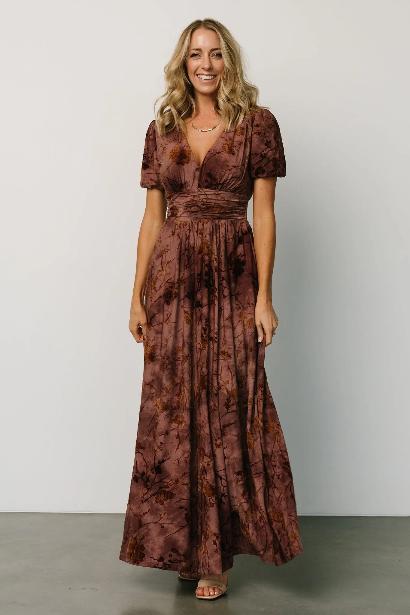 Leslie Velvet Maxi Dress | Dusty Clove sold by Baltic Born