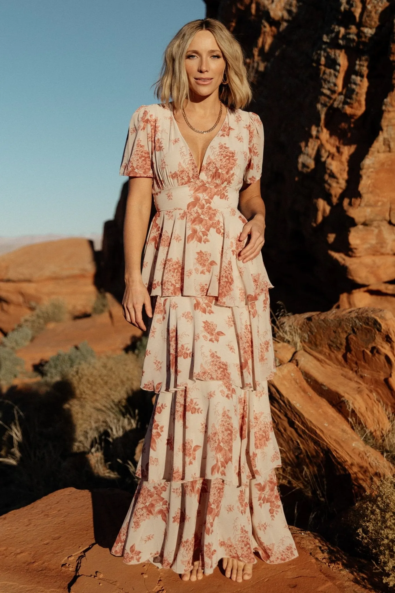 Montaigne Ruffle Maxi Dress | Rose Floral sold by Baltic Born product image thumbnail 5
