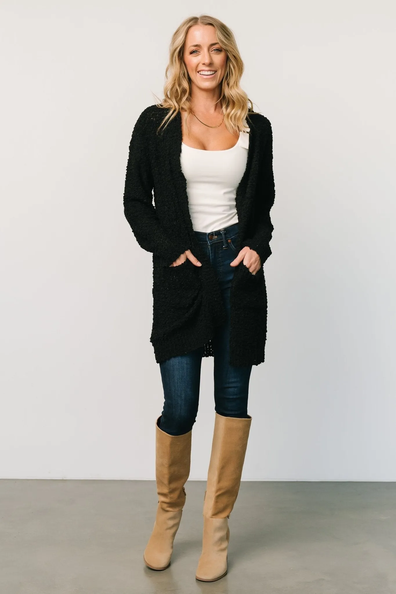 Oxford Pocket Cardigan | Black sold by Baltic Born