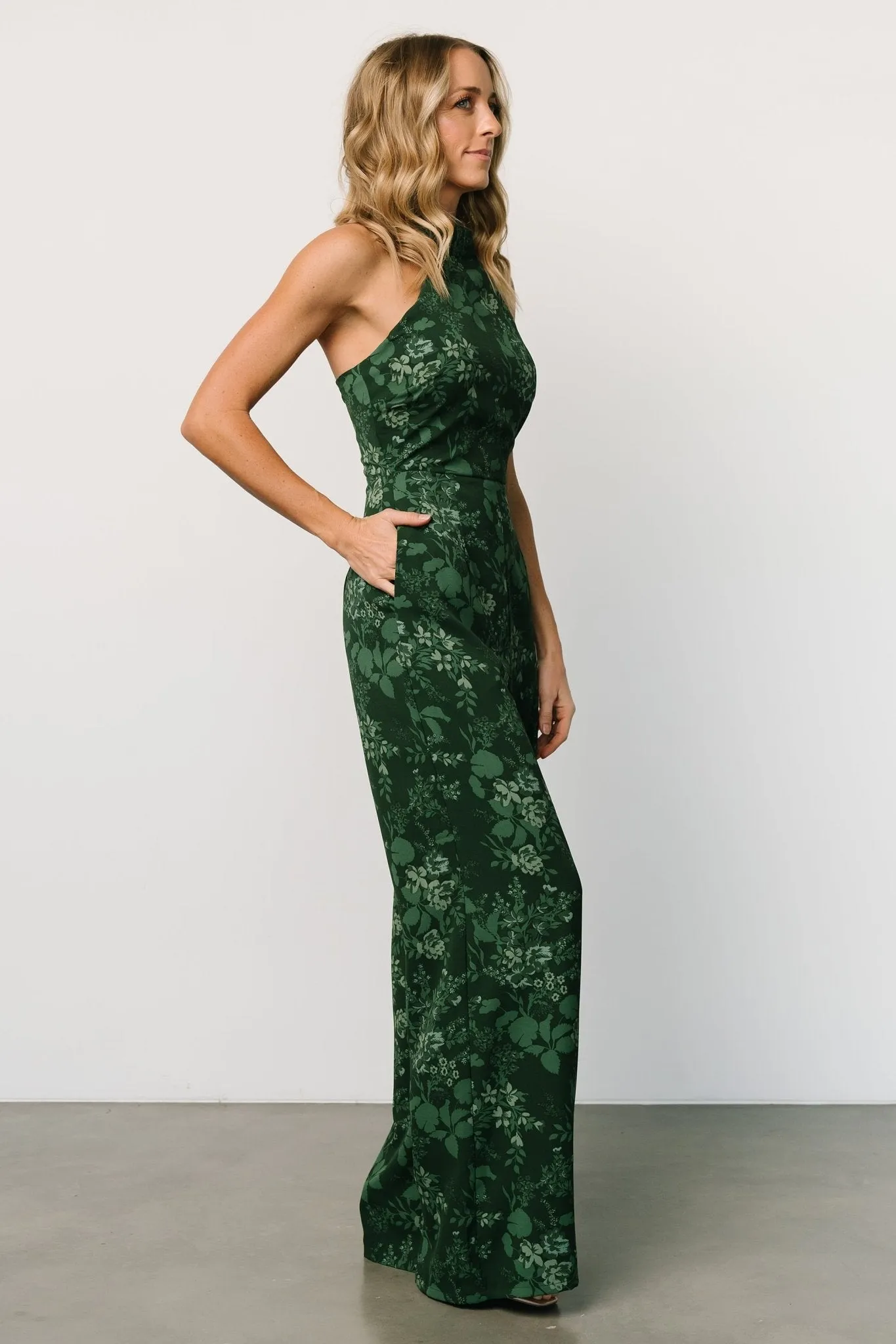Freya Halter Jumpsuit | Emerald Floral sold by Baltic Born product image thumbnail 5