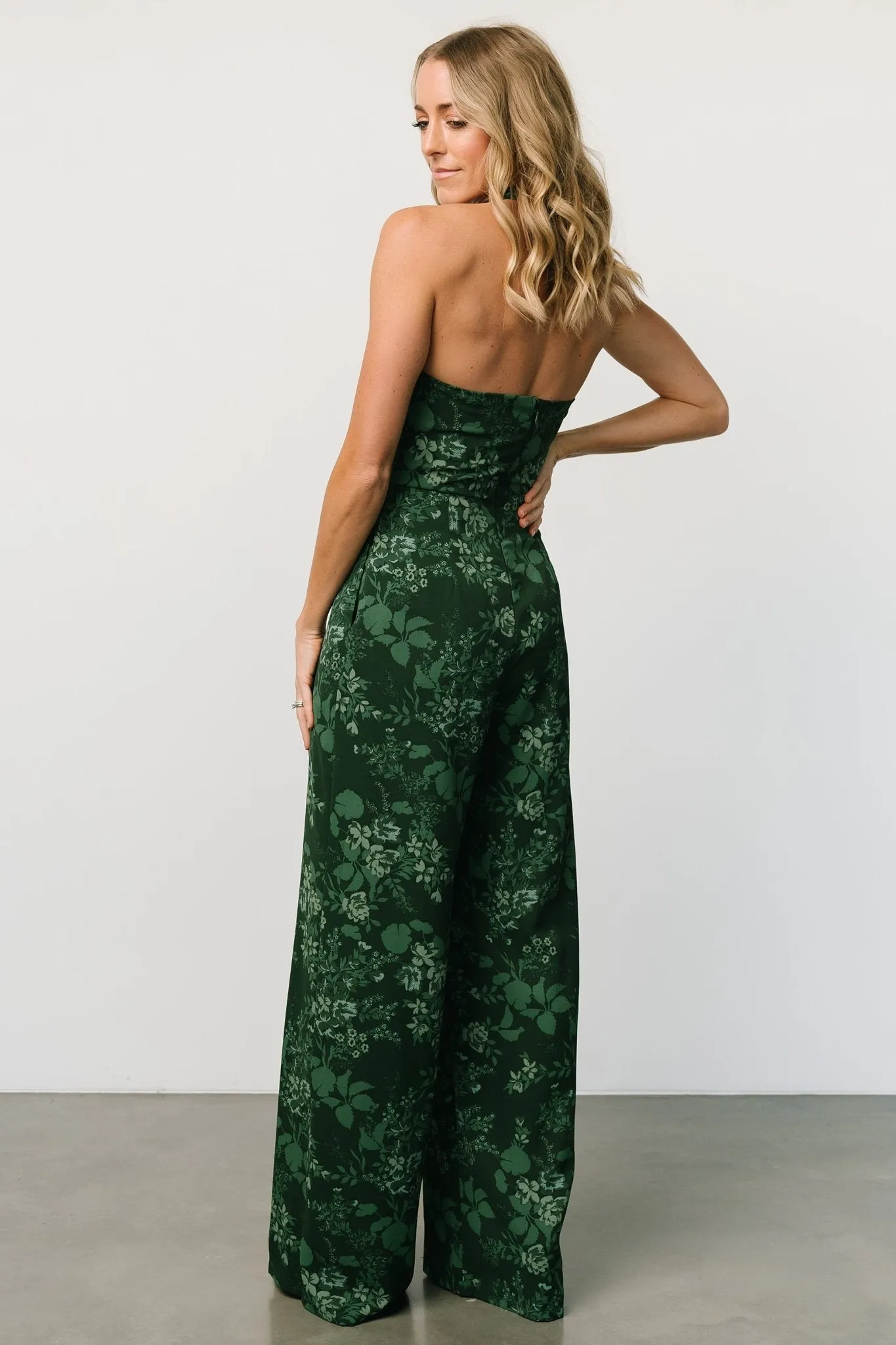 Freya Halter Jumpsuit | Emerald Floral sold by Baltic Born product image thumbnail 2