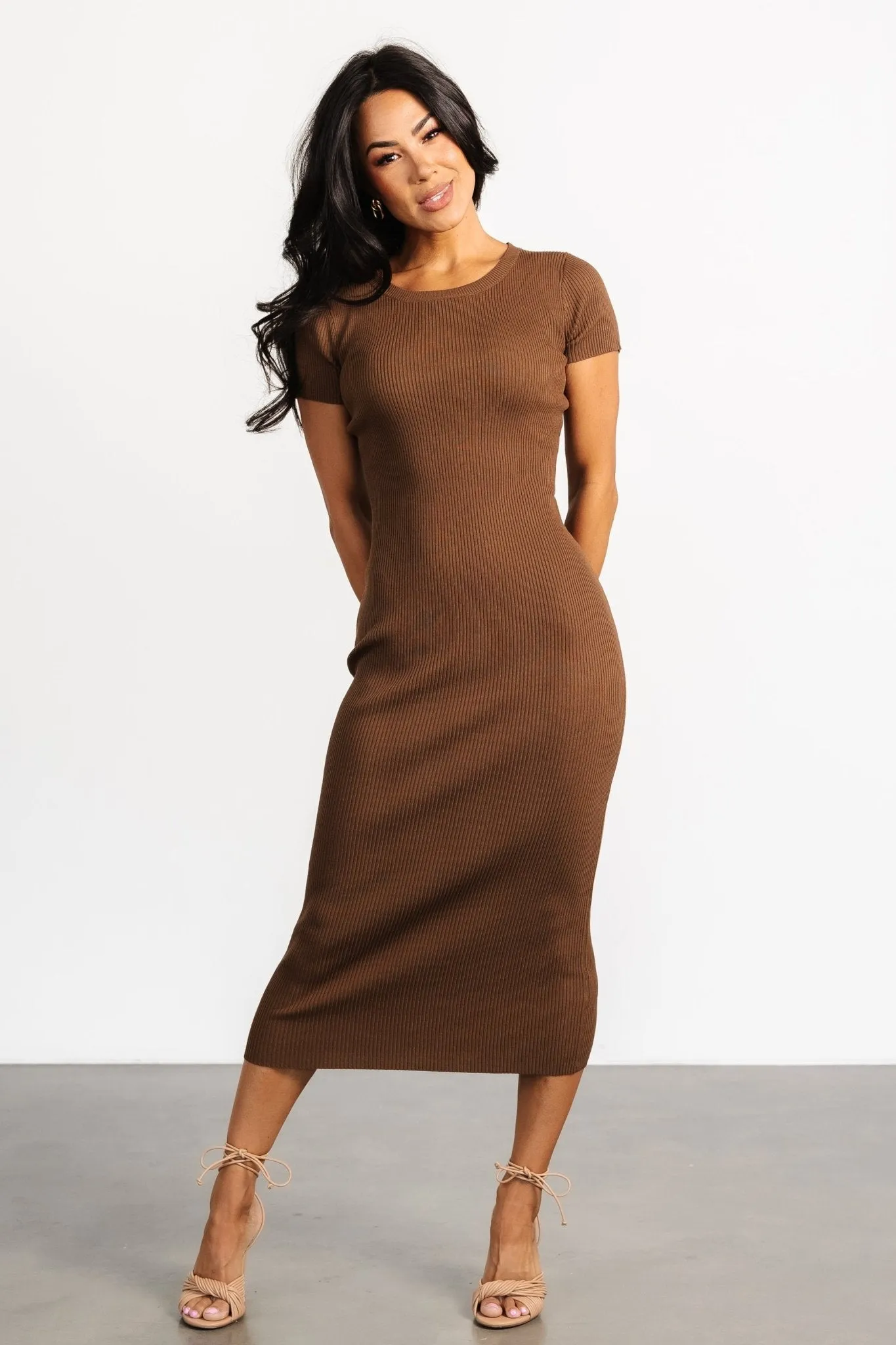 Dana Ribbed Midi Dress | Brown sold by Baltic Born product image thumbnail 5