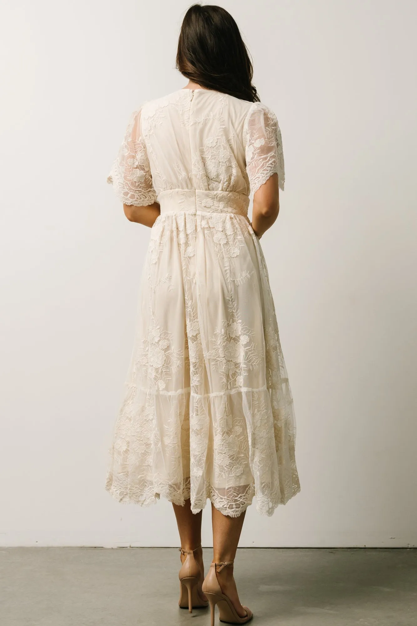 Clarisa Lace Midi Dress | Vintage Cream sold by Baltic Born product image thumbnail 3