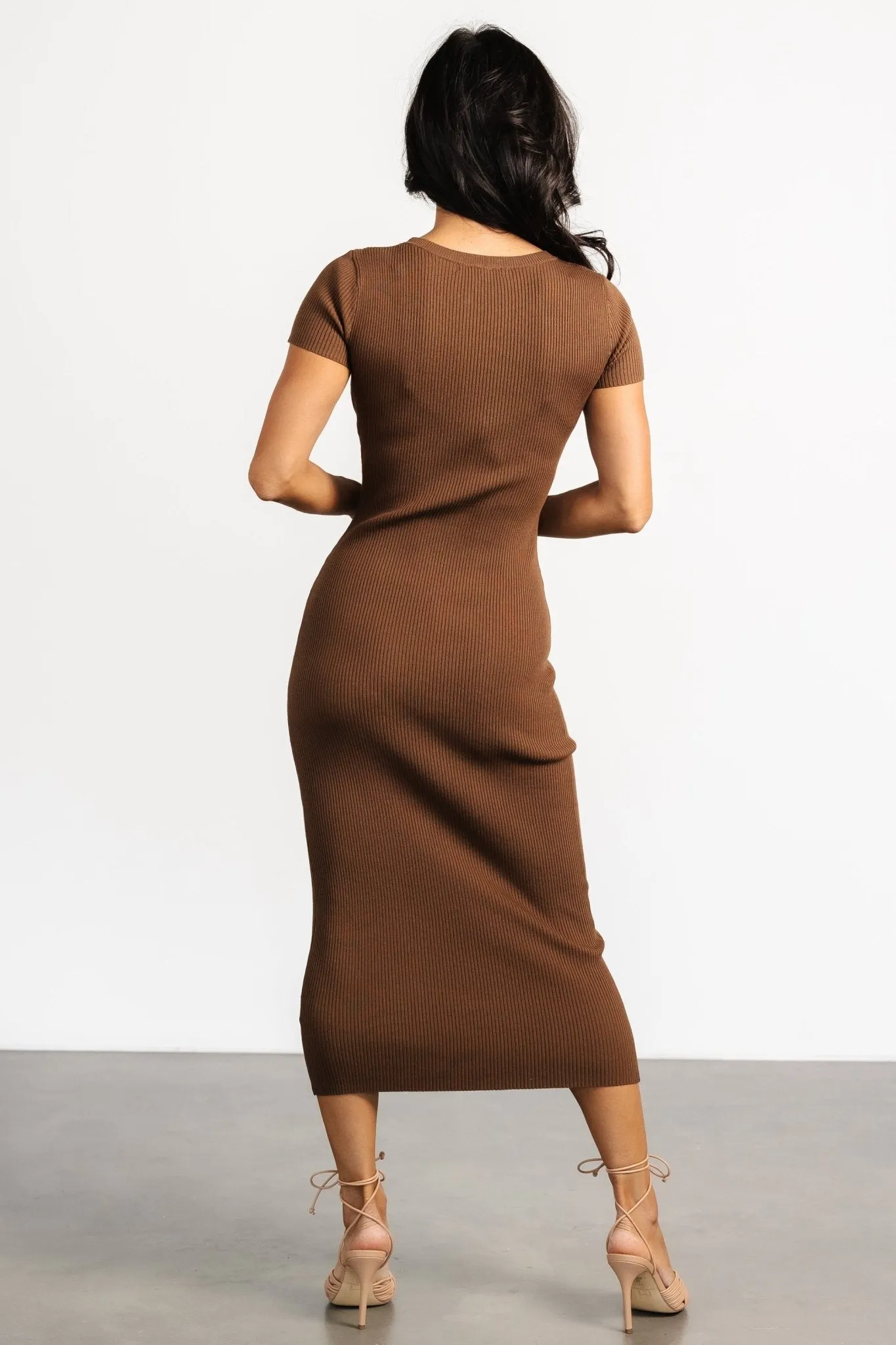 Dana Ribbed Midi Dress | Brown sold by Baltic Born product image thumbnail 4