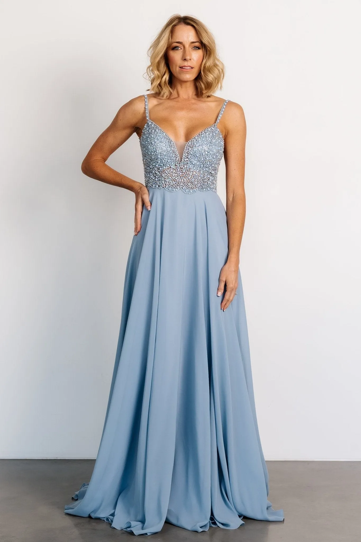 Honor Beaded Bridal Gown | Dusty Blue sold by Baltic Born