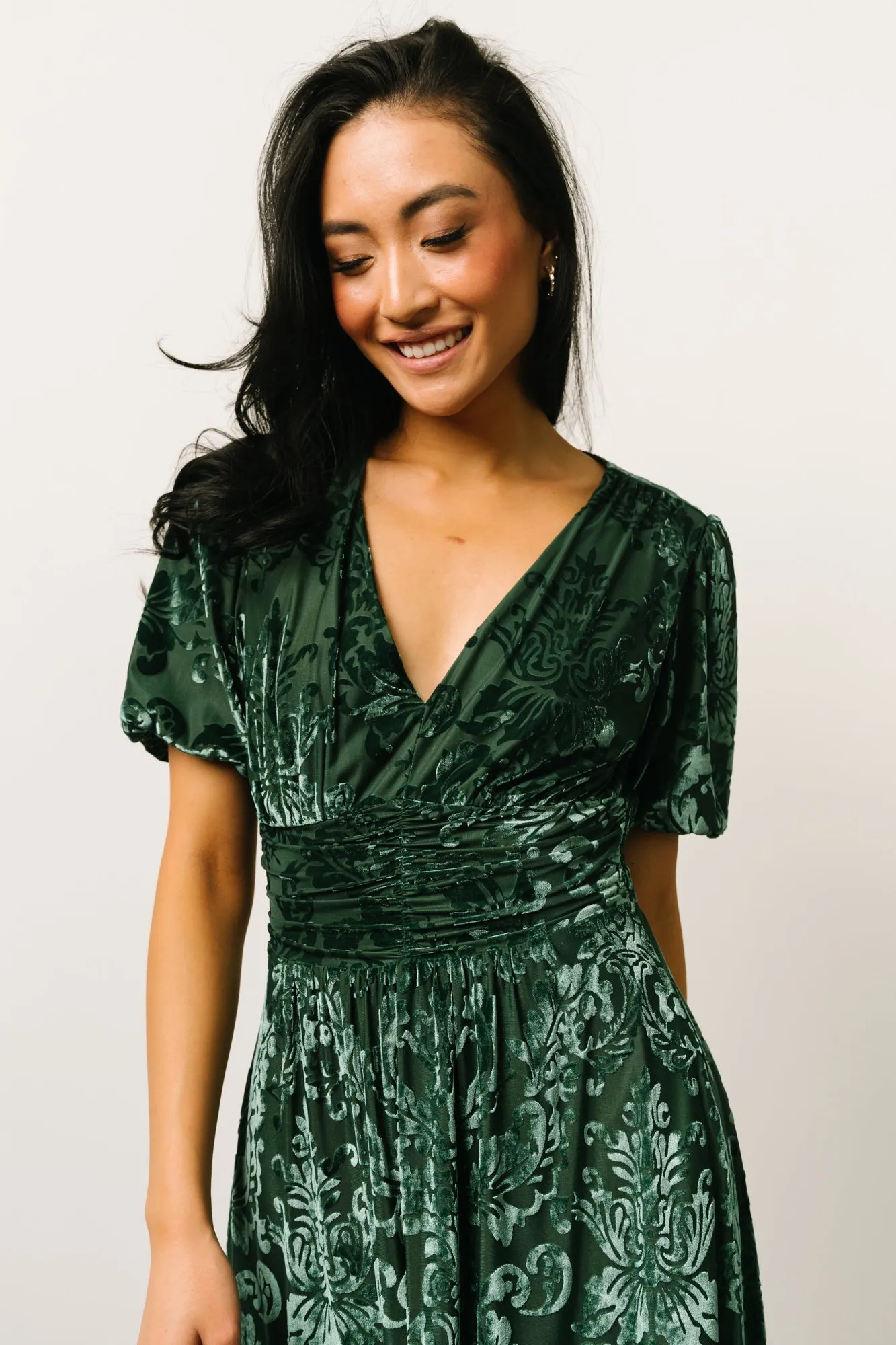 Leslie Velvet Maxi Dress | Pine sold by Baltic Born product image thumbnail 4