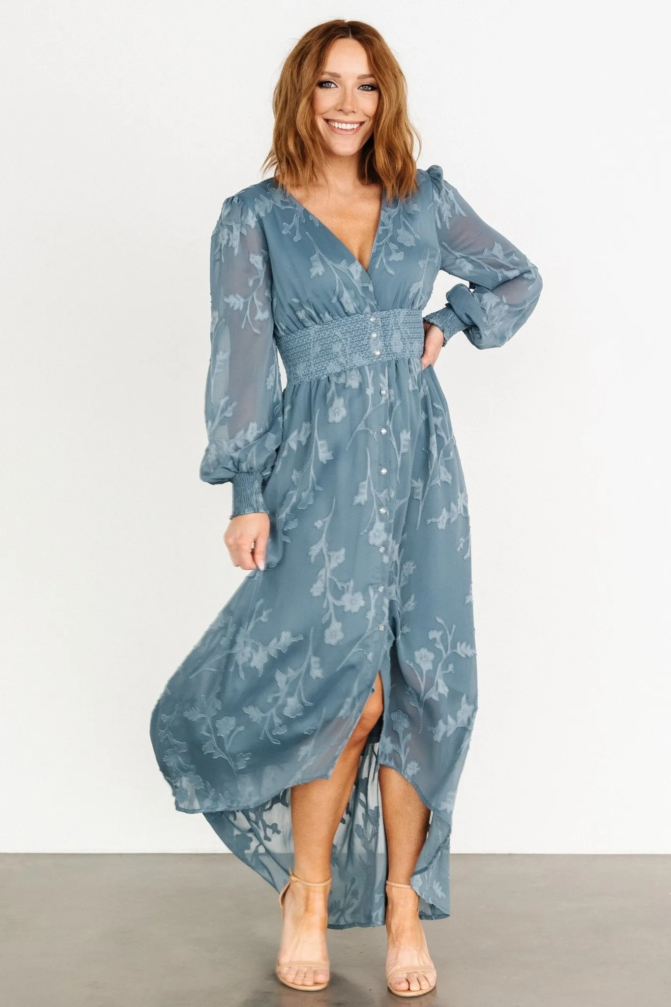 Mayfair High Low Maxi Dress | Slate Blue sold by Baltic Born product image thumbnail 5