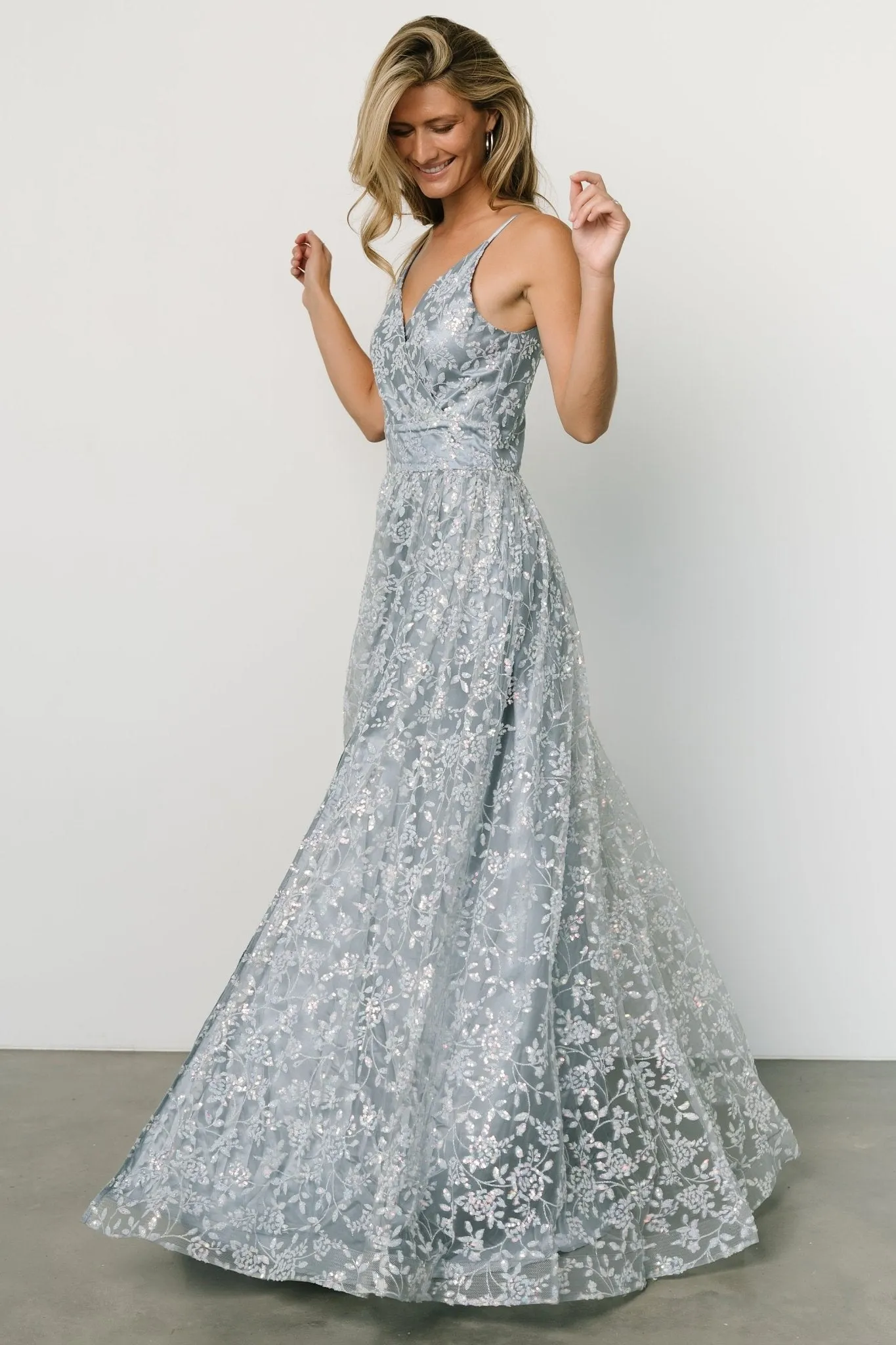 Angel Shimmer Gown | Dusty Blue sold by Baltic Born product image thumbnail 3