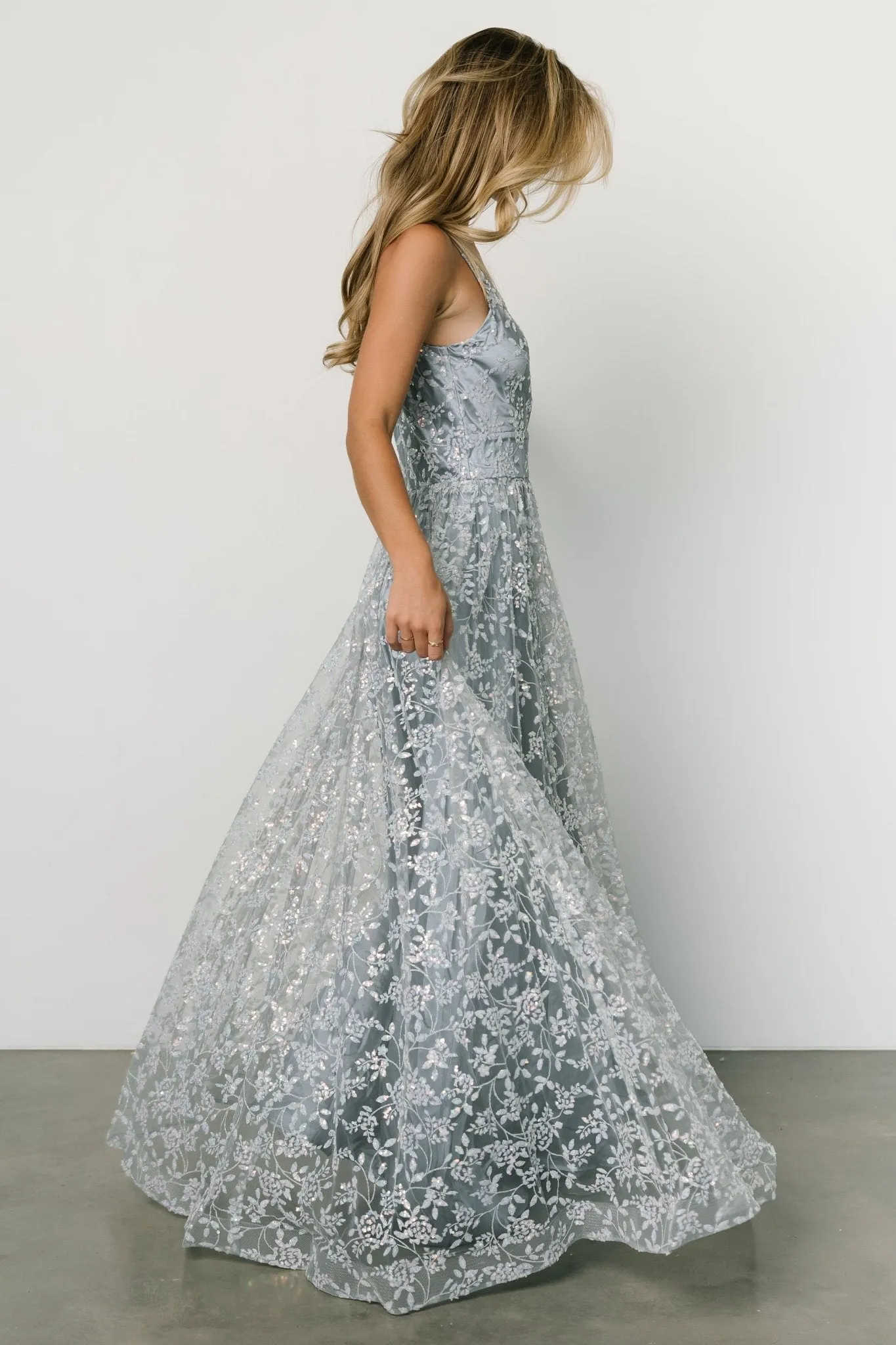 Angel Shimmer Gown | Dusty Blue sold by Baltic Born product image thumbnail 5