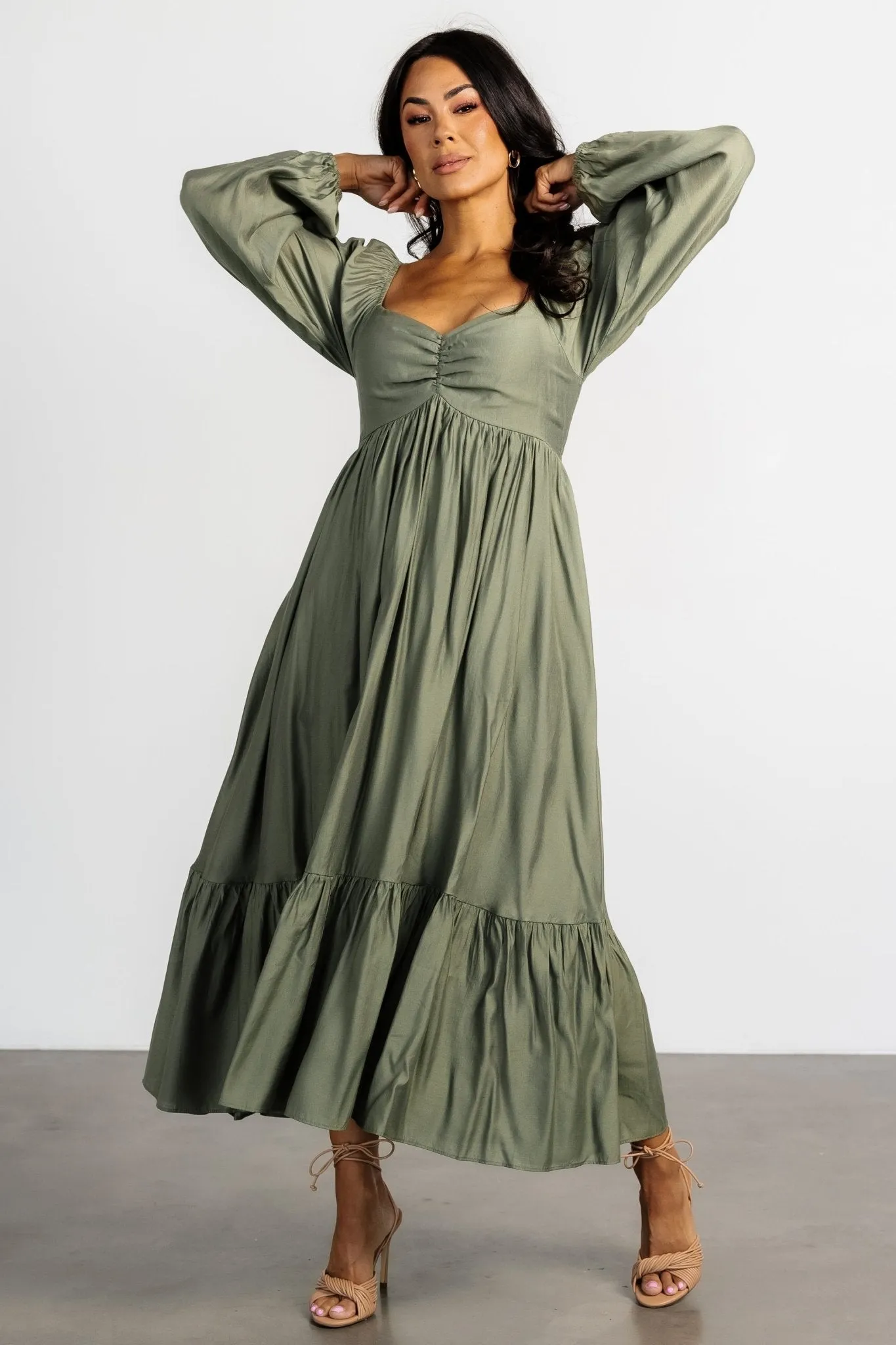 Brittany Long Sleeve Dress | Olive sold by Baltic Born product image thumbnail 4
