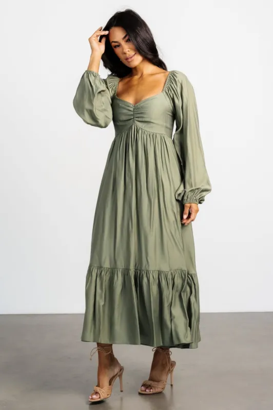 Brittany Long Sleeve Dress | Olive sold by Baltic Born