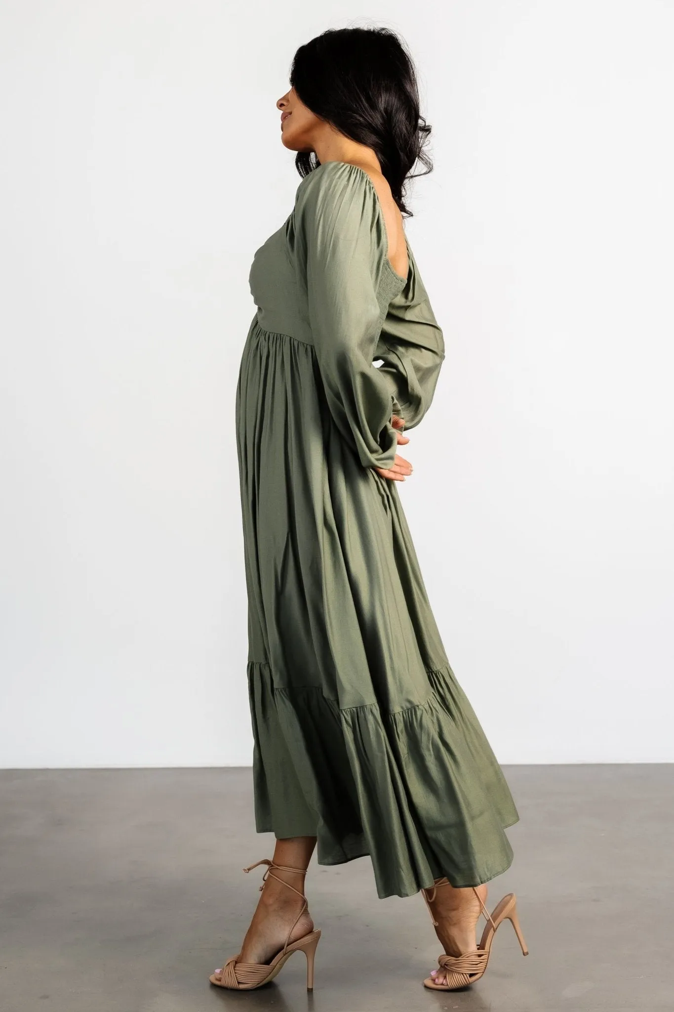Brittany Long Sleeve Dress | Olive sold by Baltic Born product image thumbnail 3