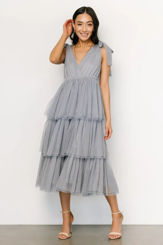 Tessa Tiered Tulle Tank Dress | Slate Blue sold by Baltic Born