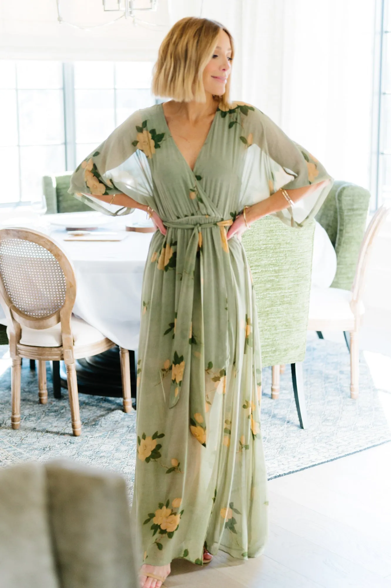 Kia Kimono Maxi Dress | Olive Floral sold by Baltic Born product image thumbnail 2