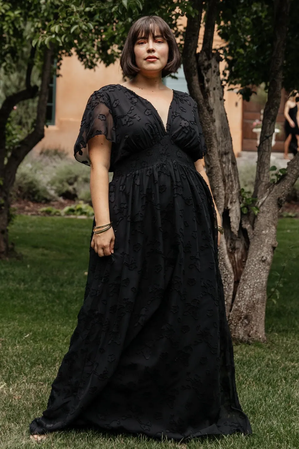 evelyn smocked maxi dress Evelyn Smocked Maxi Dress | Black