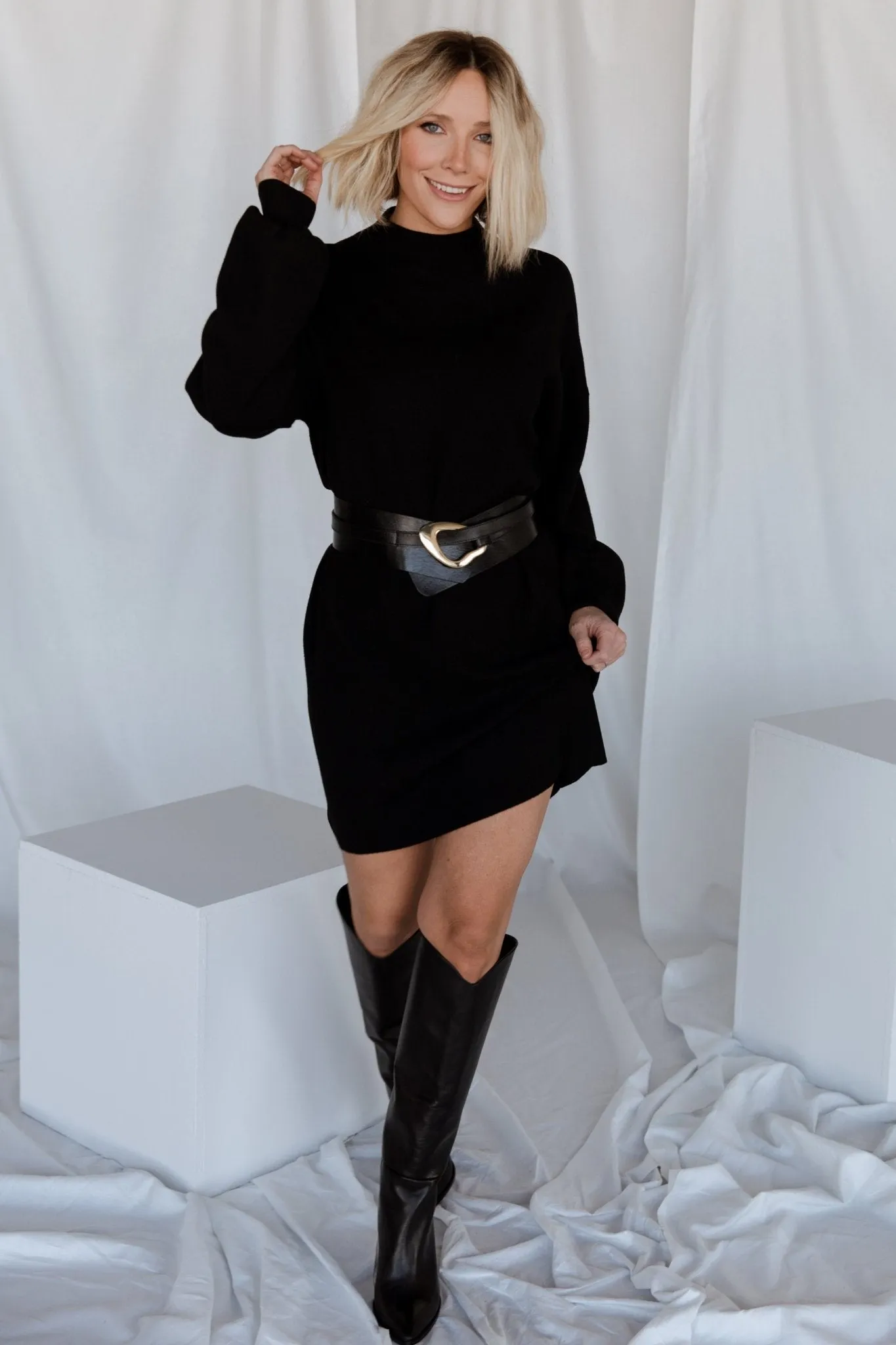 Jennings Sweater Dress | Black sold by Baltic Born