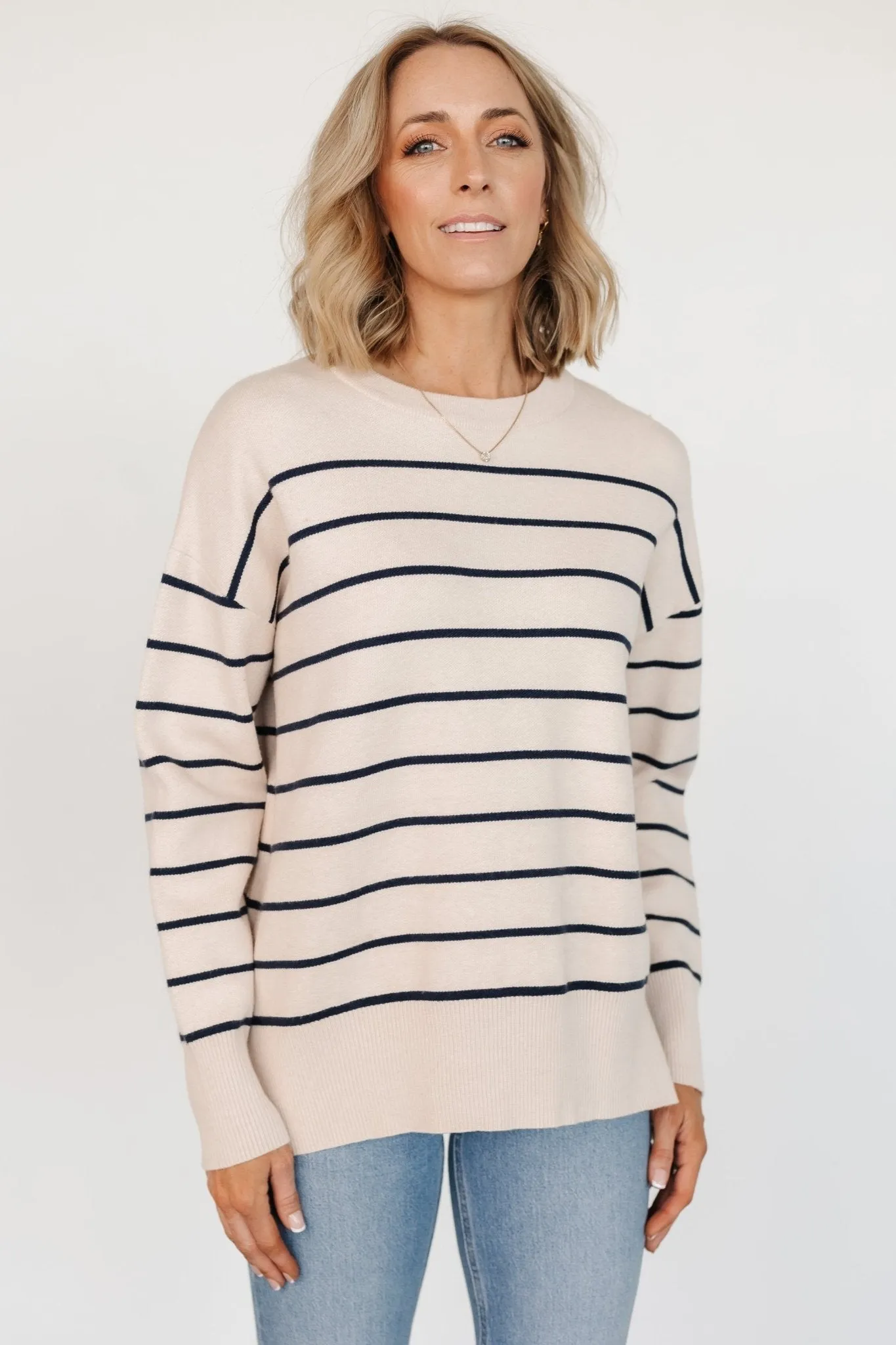 Colmar Striped Sweater | Cream + Navy sold by Baltic Born product image thumbnail 4