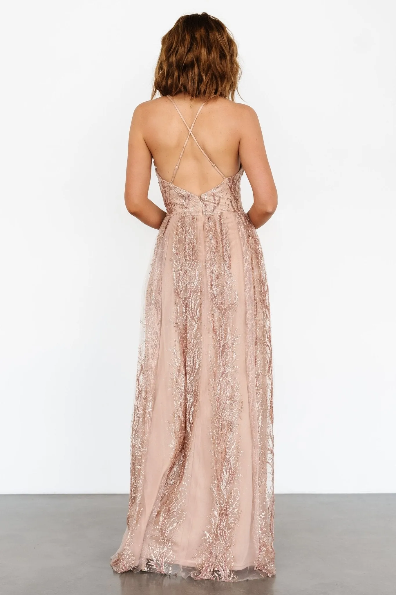 Zayla Shimmer Gown | Nude Rose sold by Baltic Born product image thumbnail 2