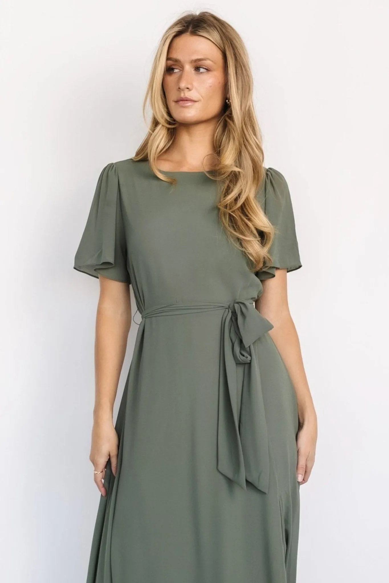 Fabric Swatch - Naomi Chiffon | Dark Sage sold by Baltic Born product image thumbnail 2