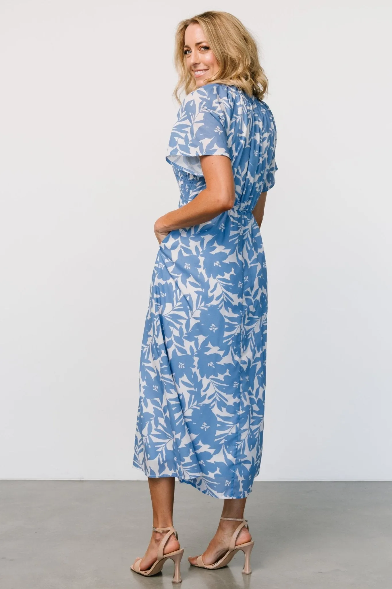 Annise Midi Dress | Blue Floral sold by Baltic Born product image thumbnail 5