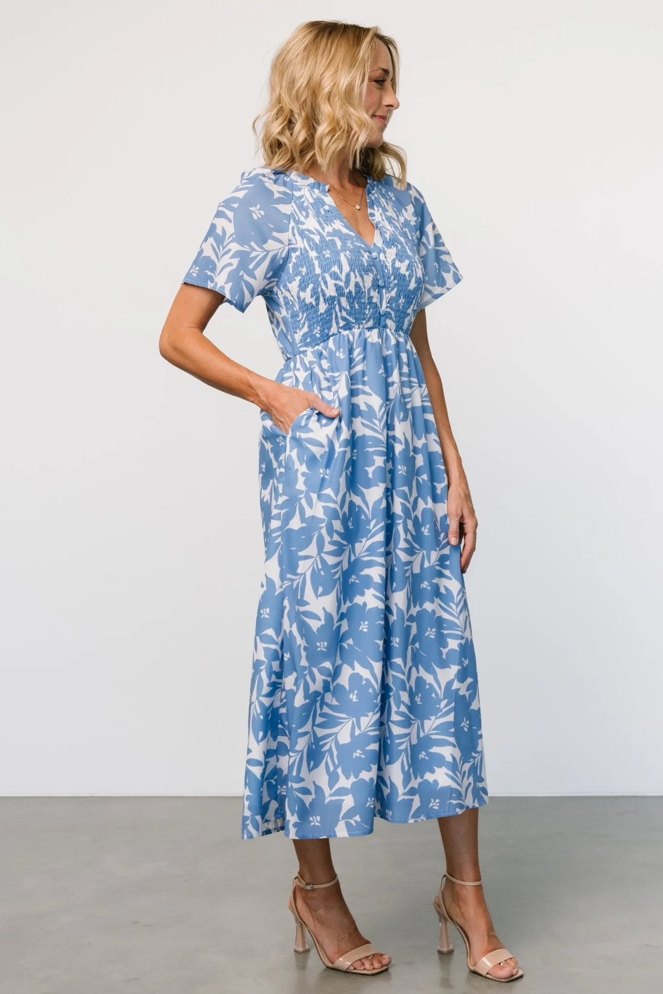 Annise Midi Dress | Blue Floral sold by Baltic Born product image thumbnail 3