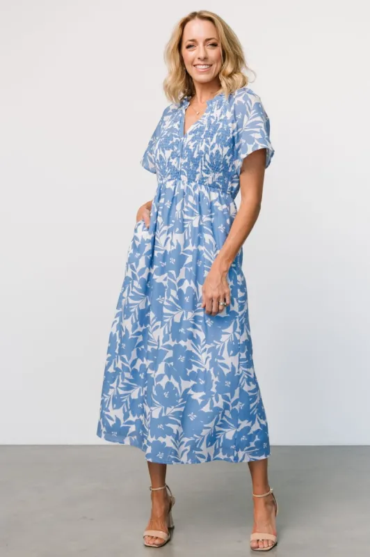 Annise Midi Dress | Blue Floral sold by Baltic Born